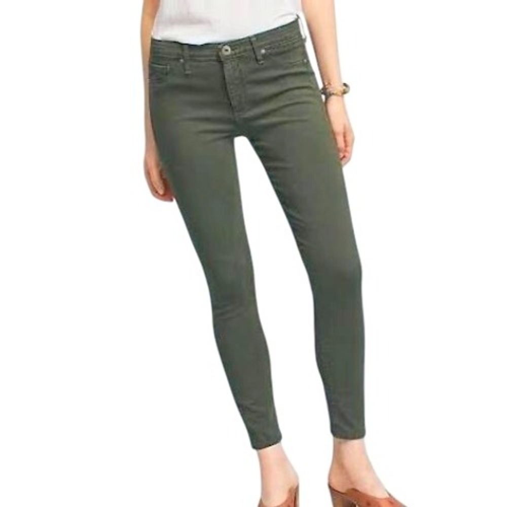 Adriano Goldschmied The Abbey Ankle Midrise Super Skinny Denim Jean Green Sz 27